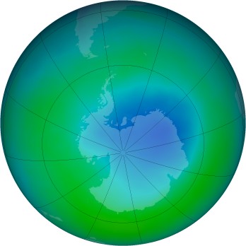 Antarctic ozone map for 2008-12